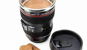 Чаша за кафе във формата на обектив CANON EF 24-105 само за 18.80 лв. от zatebimen.com!