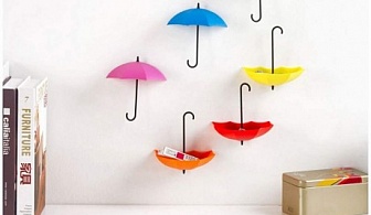 Четири лепящи закачалки - цветни чадърчета