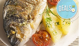 Две порции риба (пъстърва или норвежка скумрия) + картофки в р-т Balito на ул. Позитано