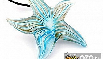 Колие от кристално триизмерно стъкло във формата на звезда, тип Мурано за първи път на цена 5.99 лв. вместо 30 лв. от онлайн магазин Eliza-kristal.com
