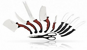 Комплект професионални ножове Conter Pro Knives - 9 ножа + ножица + магнитна стойка за невероятните 25лв.!