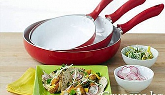 За кухнята: Комплект от 3 броя керамични тигани само за 47 лв. от онлайн магазин Promostoka.com