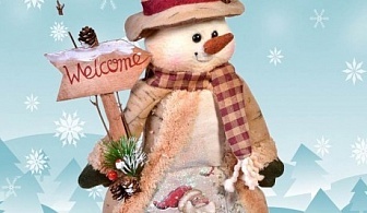 Платнен снежен човек за декорация