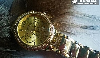 Позлатен унисекс часовник Guess (реплика) с 1 година гаранция