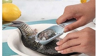 Практичен уред за чистене на люспи на риба