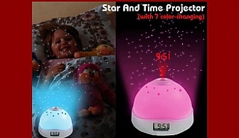 Прекрасна детска лампа с проекция на звездното небе за празника на за Вашето дете! Зарадвайте го подобаващо!