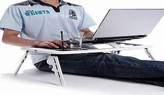 Преносима и сгъваема маса E-table за лаптоп с 2 бр. вградени вентилатори на страхотната цена за 25.50 лв.!