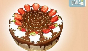 Шоколадова торта "Шоко Парадайз" с розов или с белгийски тъмен шоколад и ягоди от Сладкарница "Орхидея"