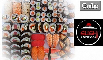 Sushi Express вече и с възможност за безплатна доставка! Сет с 24, 34, 60 или 101 хапки!