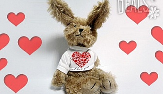 За Свети Валентин! Плюшен заек с любима снимка, любовно послание или и двете - 7.80лв