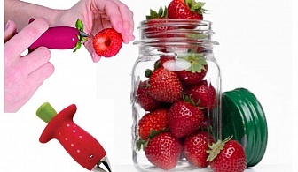 Уред за вадене дръжките на ягоди и малки домати