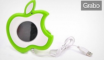 USB котлон във формата на отхапана ябълка - поддържа топло кафето или чая ви