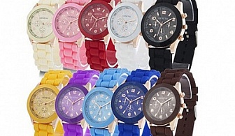 За всяка ръка: Оригинален Унисекс Силиконов Часовник в 6 различни цвята (по избор) от Фешън Гифт на специална цена 9.90 лв.